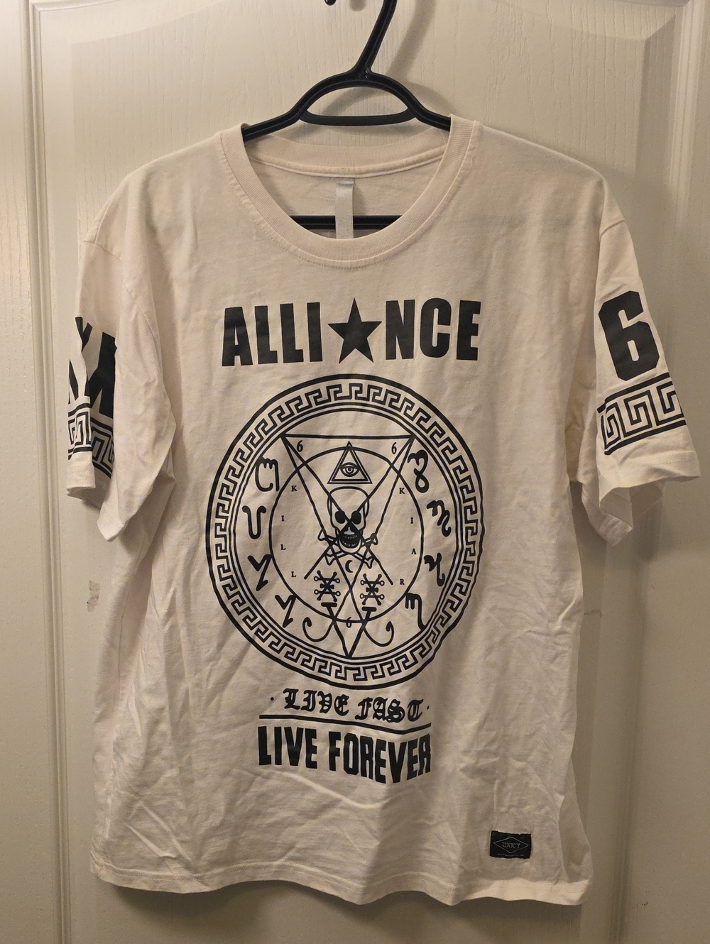 White Graphic Tee - Live Forever Print
